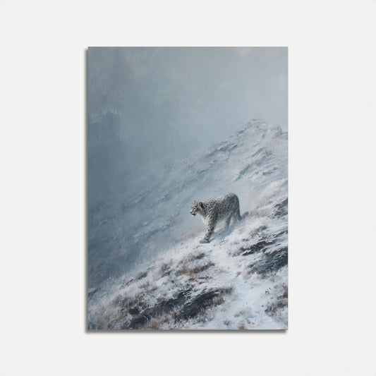 Snow Leopard Mountain Poster