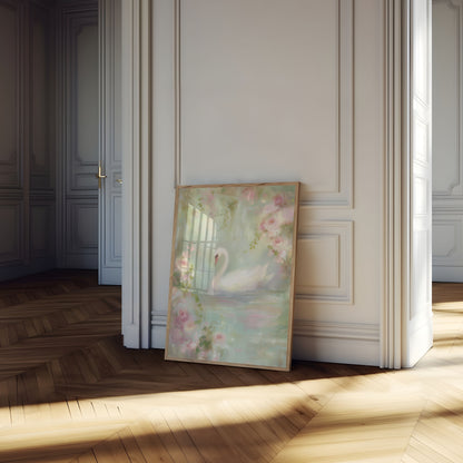 Poster Floreale Cigno Elegante