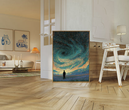 Starry Night Sky Contemplation Poster