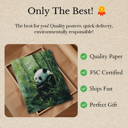 Serene Panda Bamboo Forest Poster