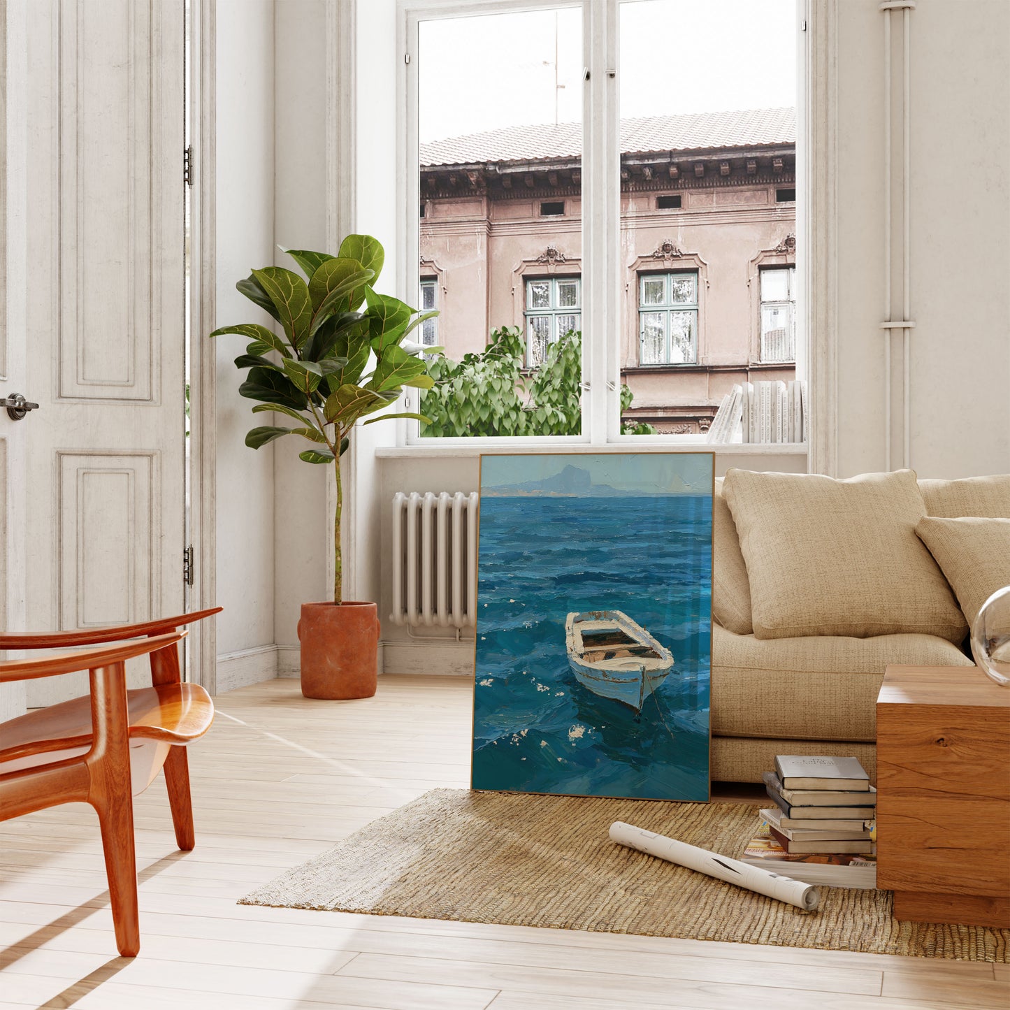 Rustikales Fischerboot-Ozean-Poster