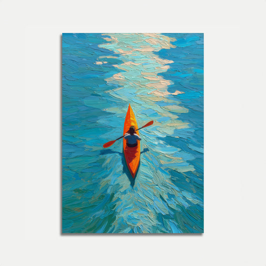 Affiche Kayakiste dans les Eaux Turquoise