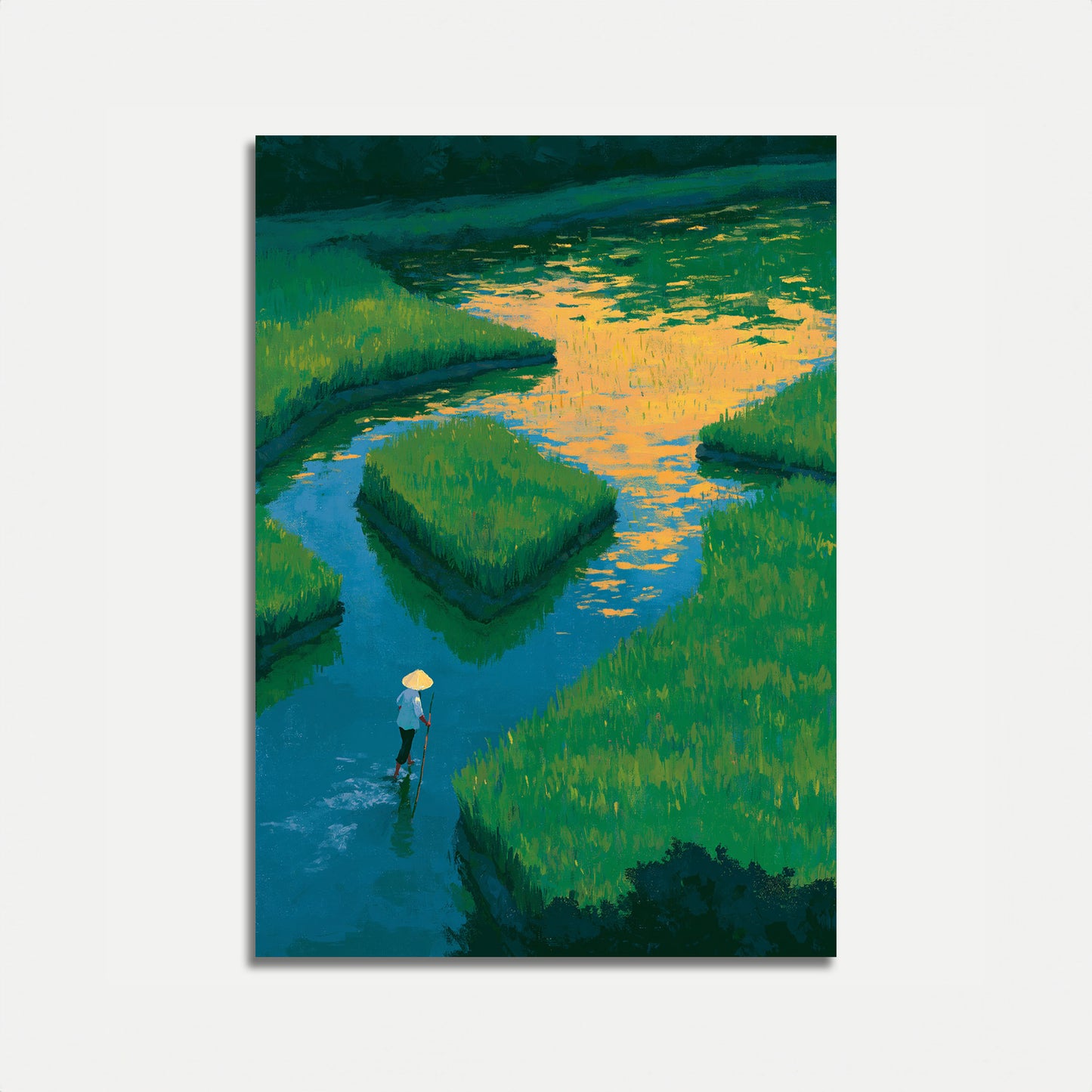 Peaceful River Valley Landscape Poster