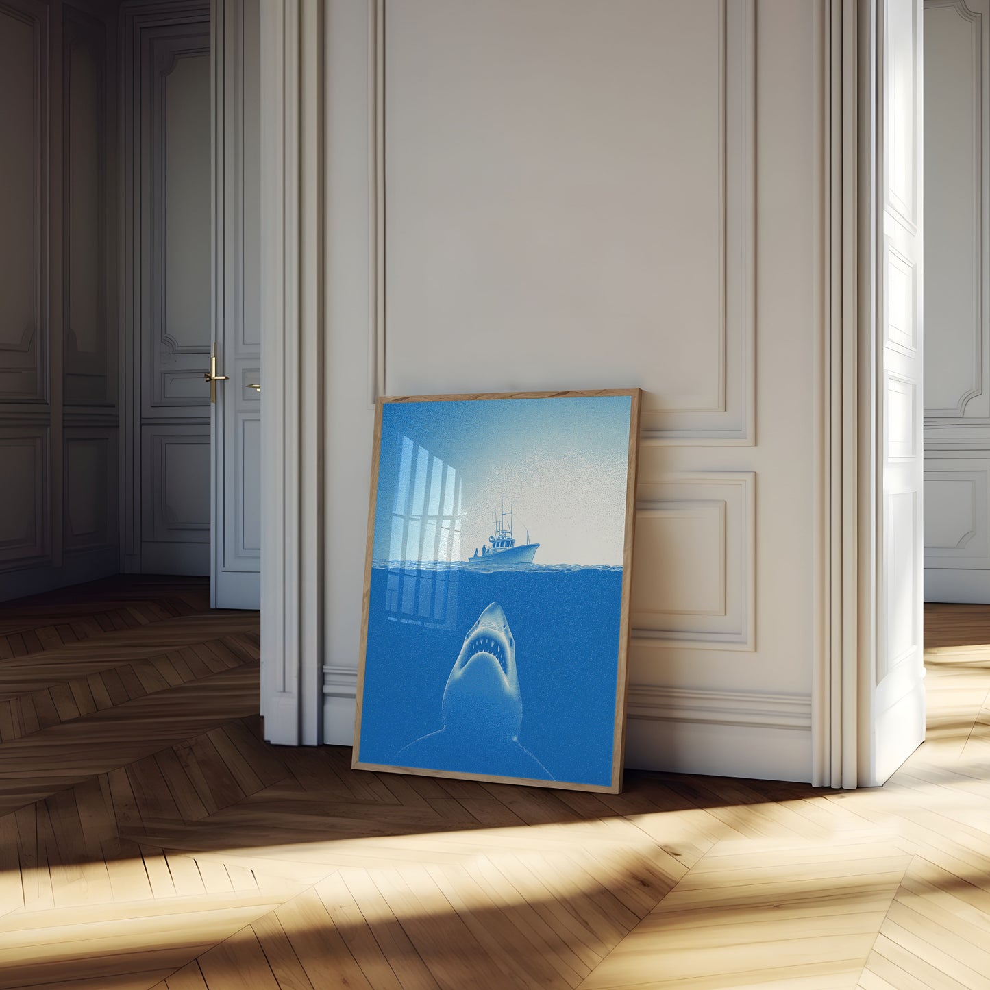 Shark Beneath the Boat Poster