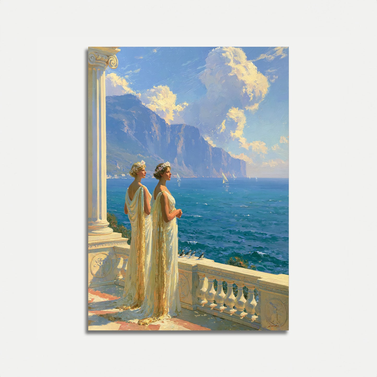 Classical Women by the Sea Poster