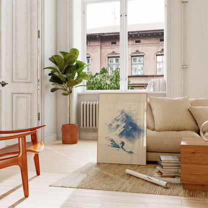 Solitary Mountain Climber Poster