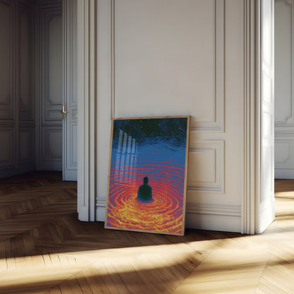 Cosmische Meditatie Silhouet Poster