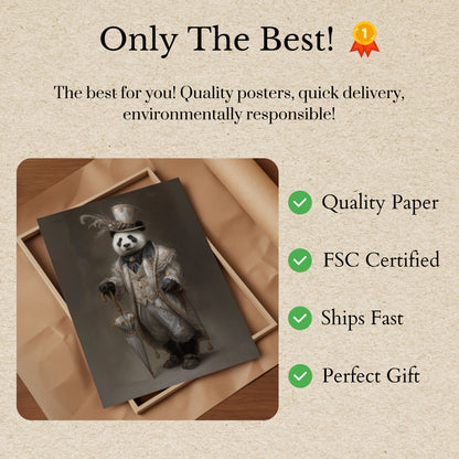 Elegant Aristocratic Panda Poster