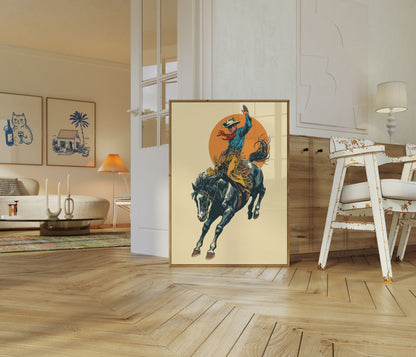 Poster del Cowboy Rodeo del West Selvaggio