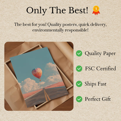 Dreamy Horizon Hot Air Balloon Poster
