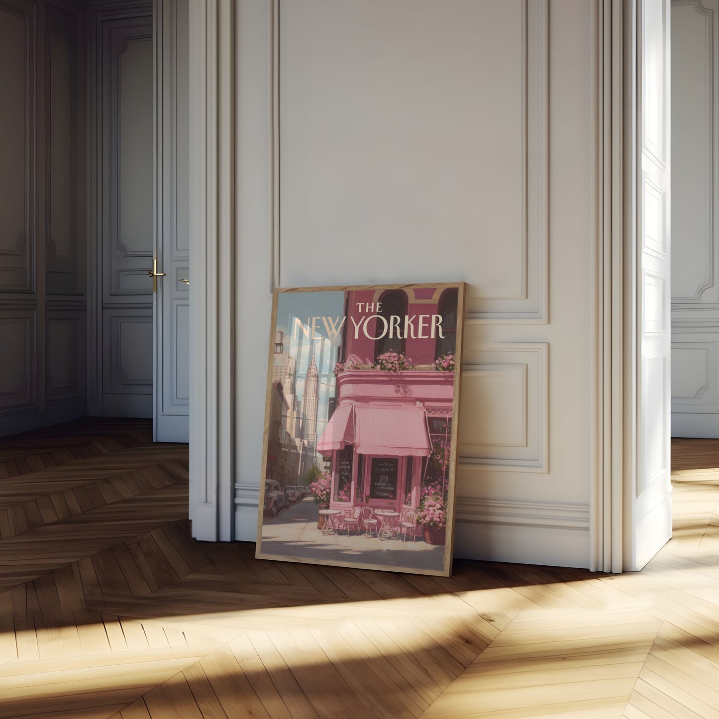 Pink New York City Cafe Poster