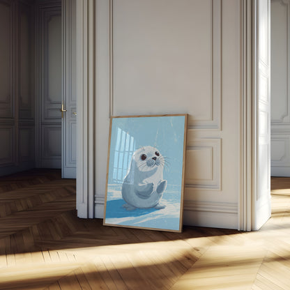 Niedliches weißes Seehund-Junges Poster