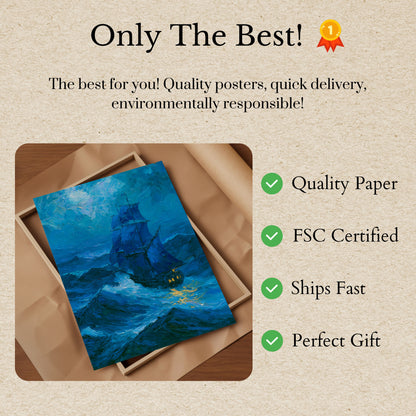 Poster Onda Tempesta Oceano Vela