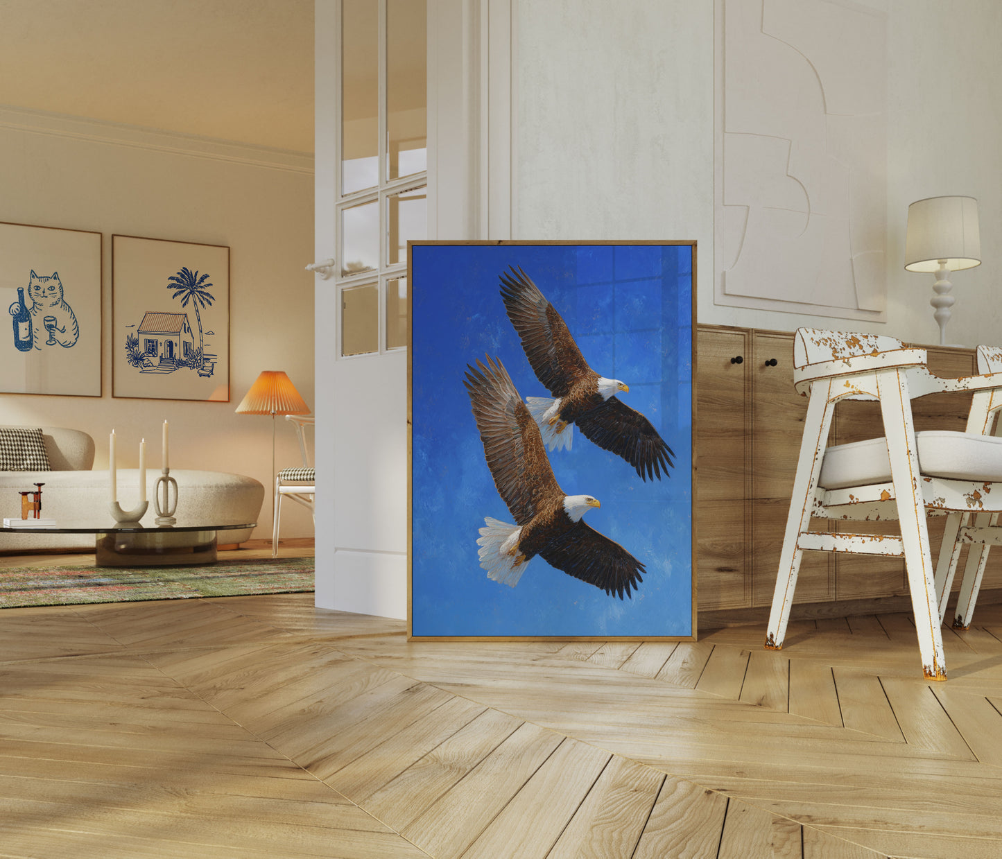 Majestic Eagles in Flight Poster