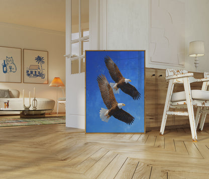 Majestic Eagles in Flight Poster
