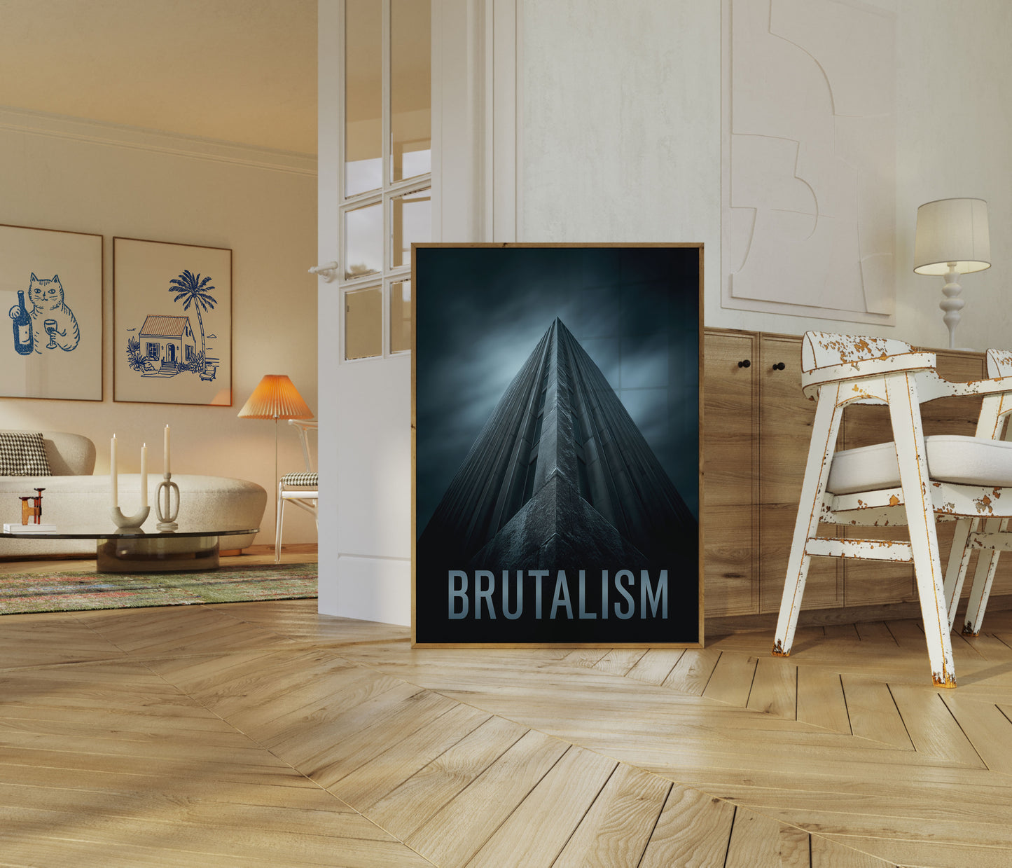 Brutalist Tower Architecture Poster