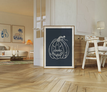 Scary Halloween Jack-o'-Lantern Poster
