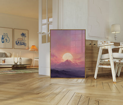 Celestial Mountain Sunset Poster