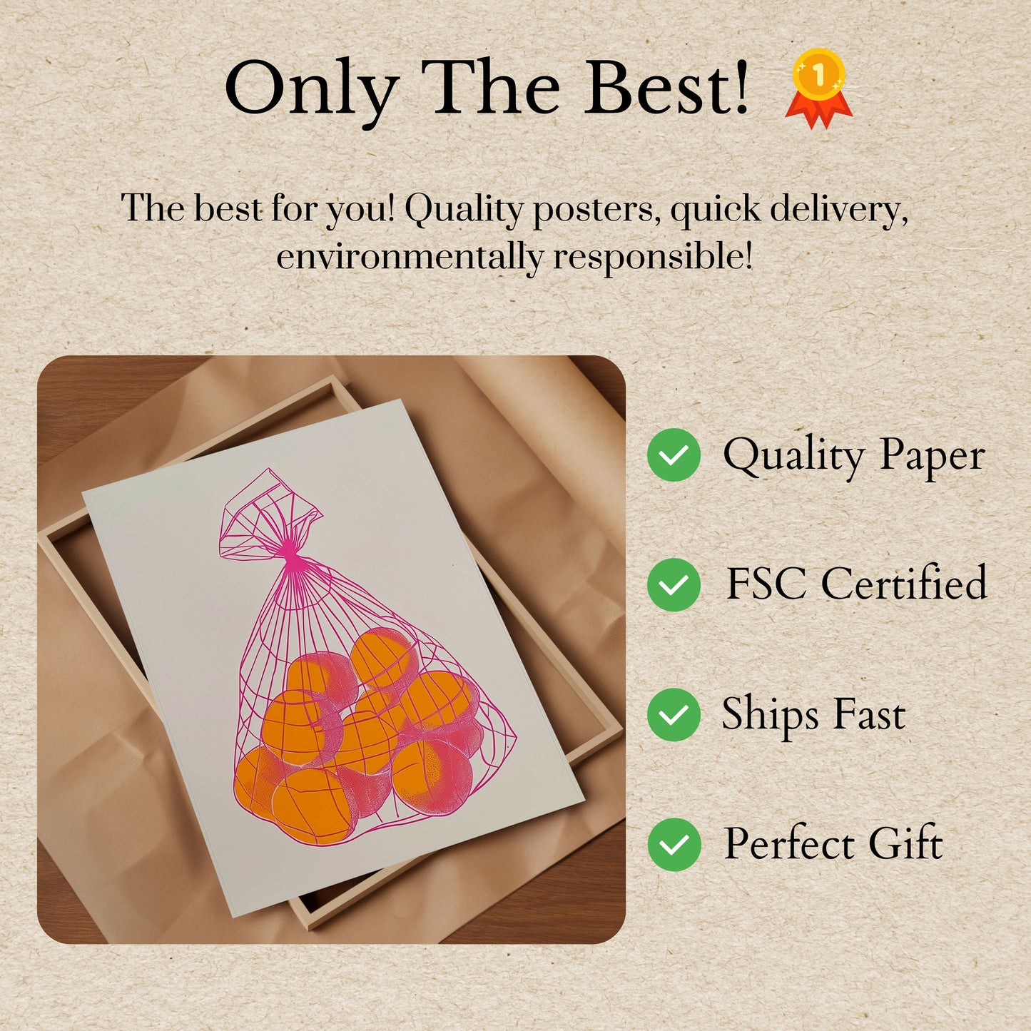 Citrus Catch Modern Art Poster