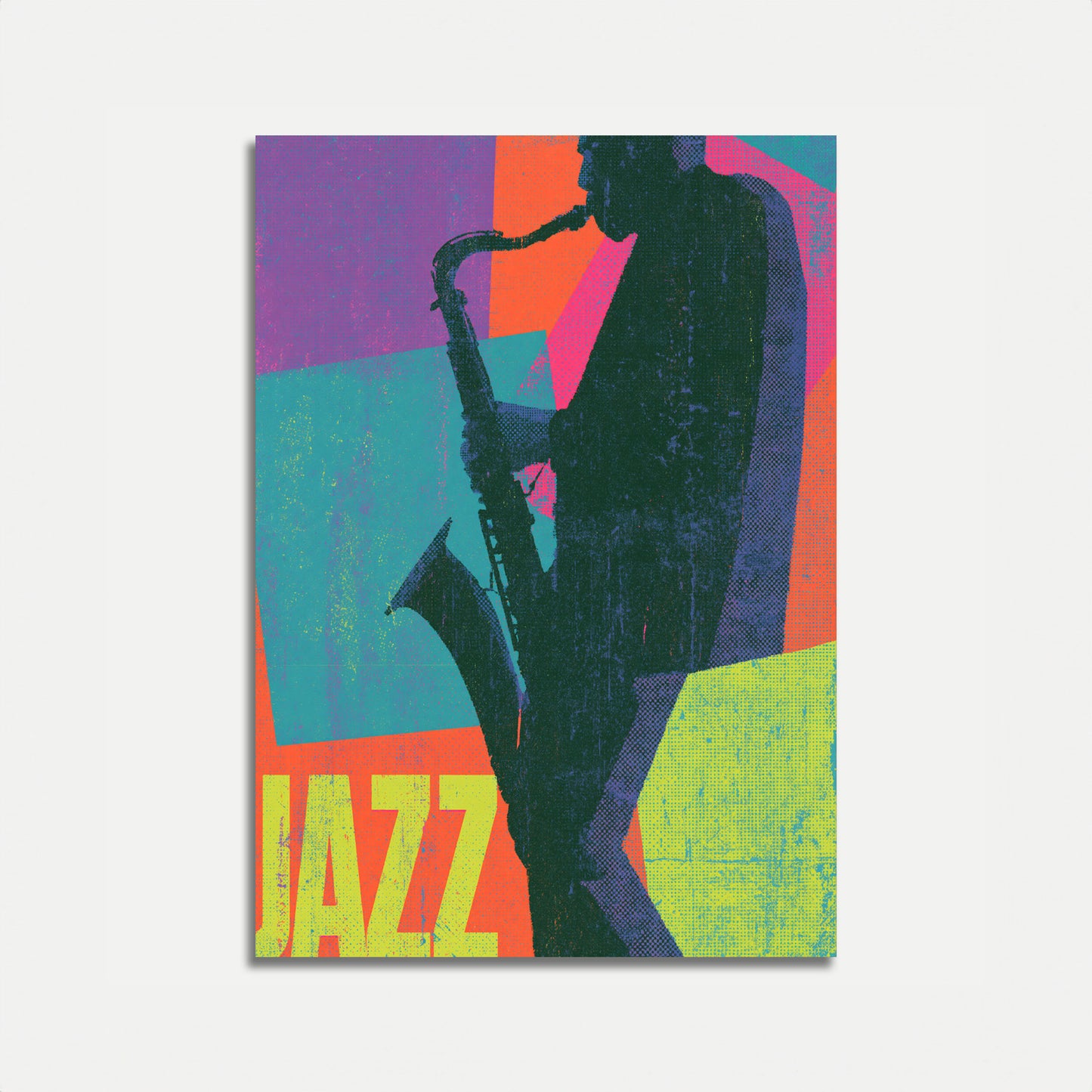 Jazzsaksofonist pop-kunst plakat