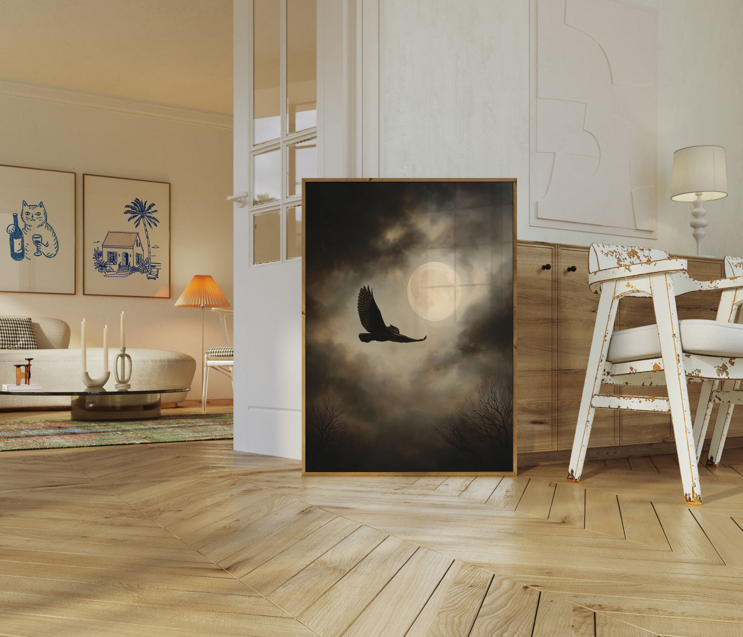 Night Owl Moon Flight Poster