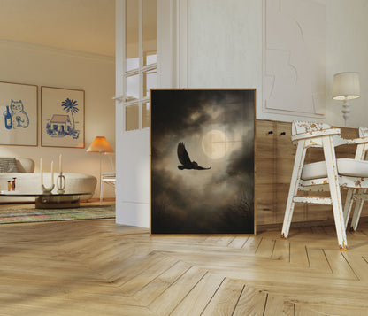 Night Owl Moon Flight Poster