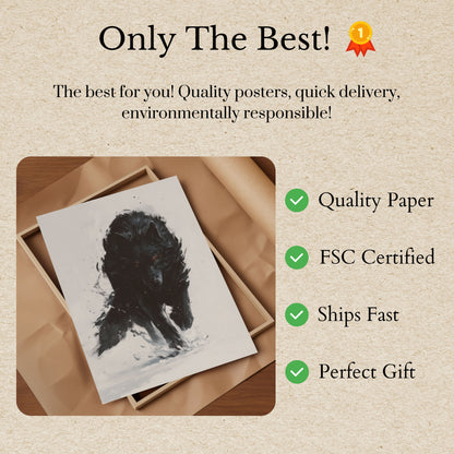 Dark Wolf Winter Prowl Poster