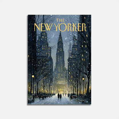 Snowy New York Nights Poster