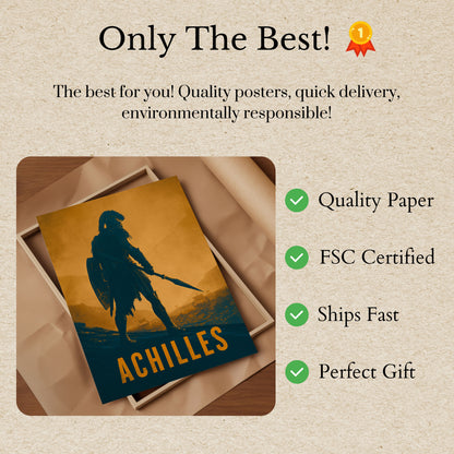 Achilles Warrior Ancient Hero Poster