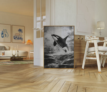 Majestic Orca Ocean Leap Poster
