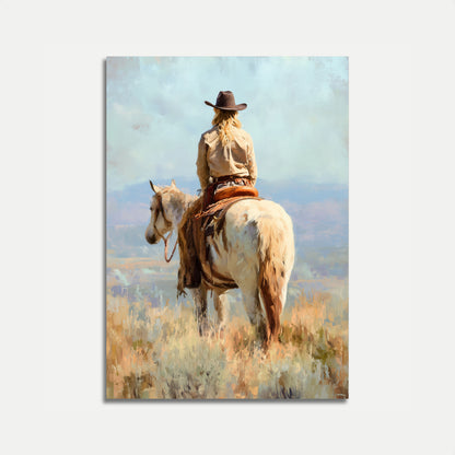 Lone Rider Western Landscape Poster