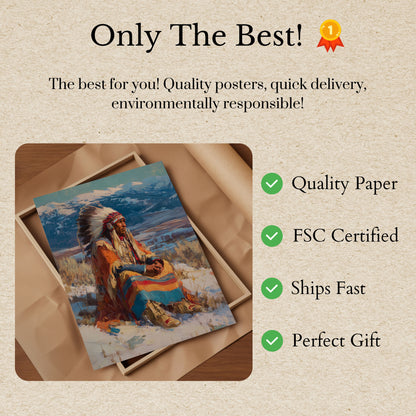 Mountain Chief Winter Scene Poster