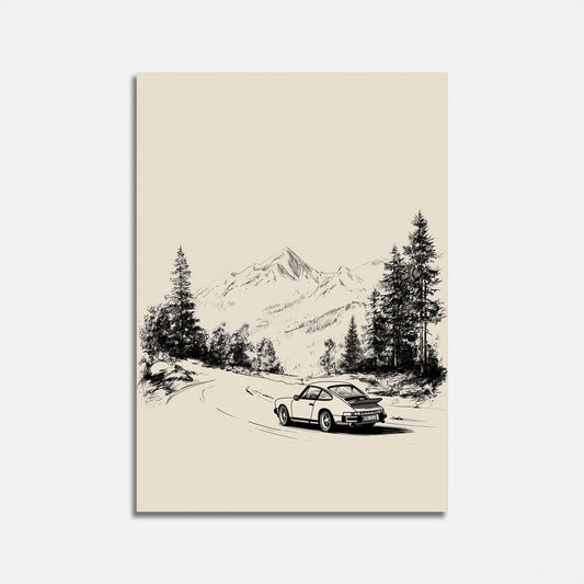 Mountain Road Classic Porsche Poster