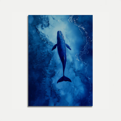 Whale Swimming in Blue Ocean Poster