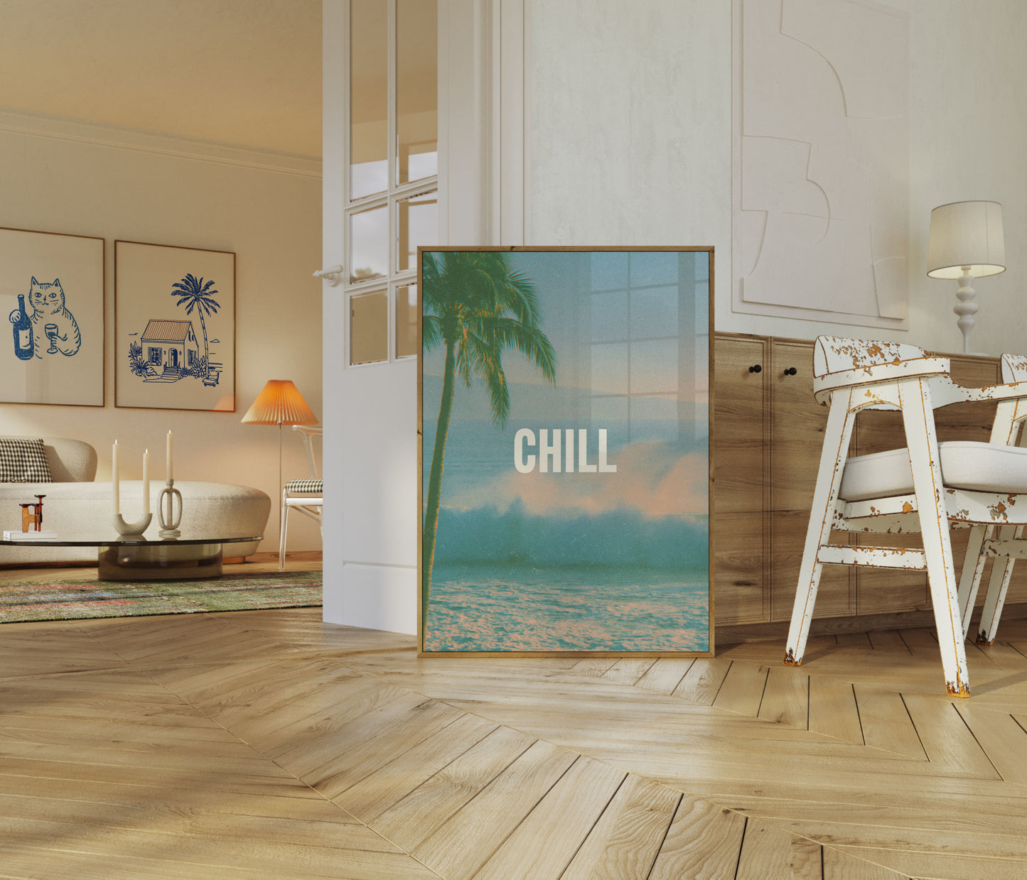 Tropischer Strand Sonnenuntergang Chill Poster