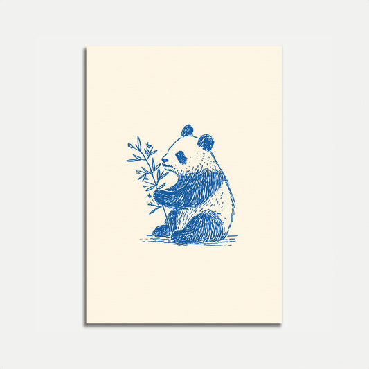 Blue Panda Bamboo Poster