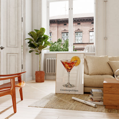 Vibrant Cosmopolitan Cocktail Poster