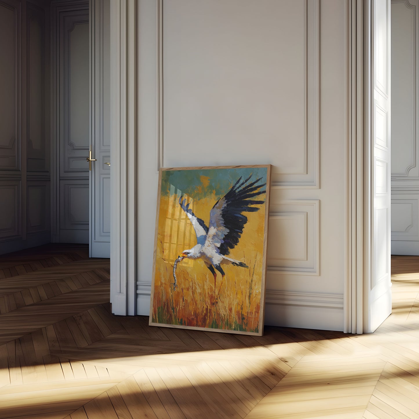Secretarisvogel in Gouden Velden Poster