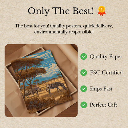 African Savanna Zebra Poster