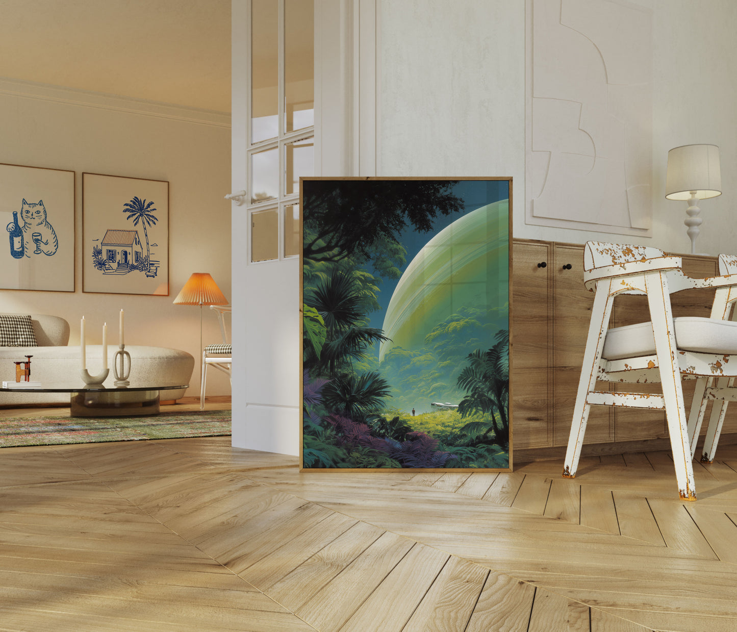 Alien Planet Jungle Landscape Poster