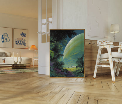 Alien Planet Jungle Landscape Poster