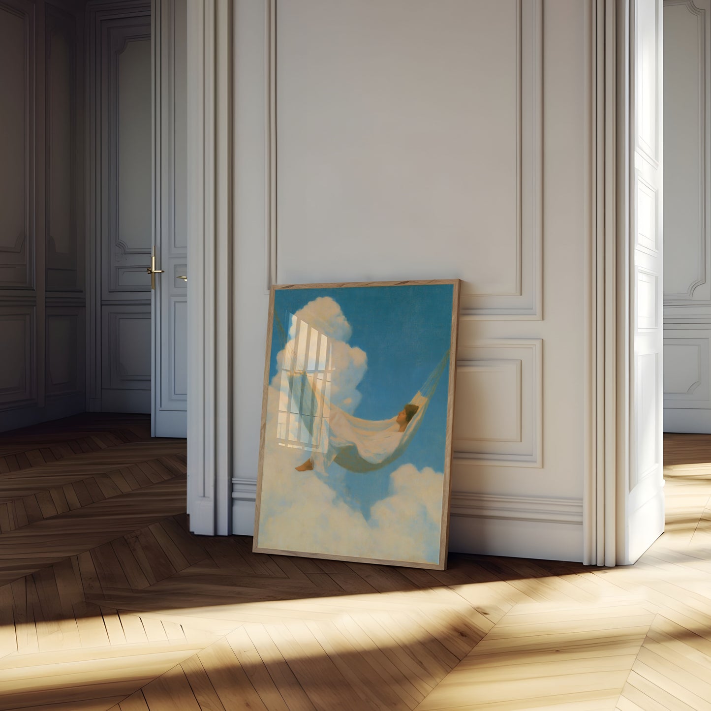 Girl Resting on Cloud Poster