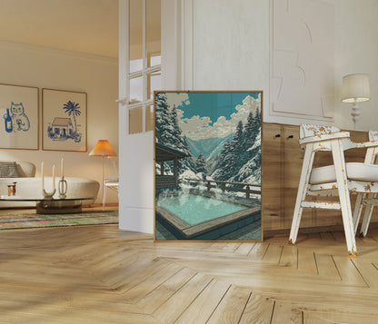 Poster Invernale della Sorgente Termale di Montagna