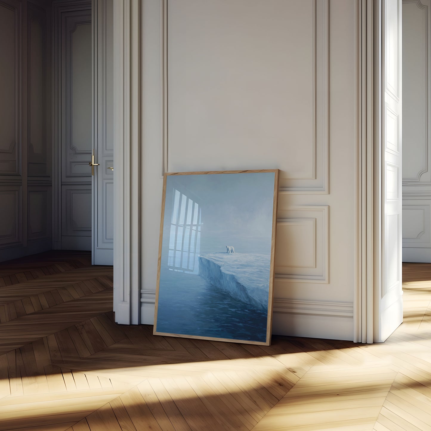 Poster Orso Polare su Lastra di Ghiaccio