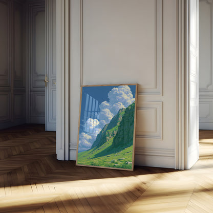 Alpine Mountain Valley Landscape Poster