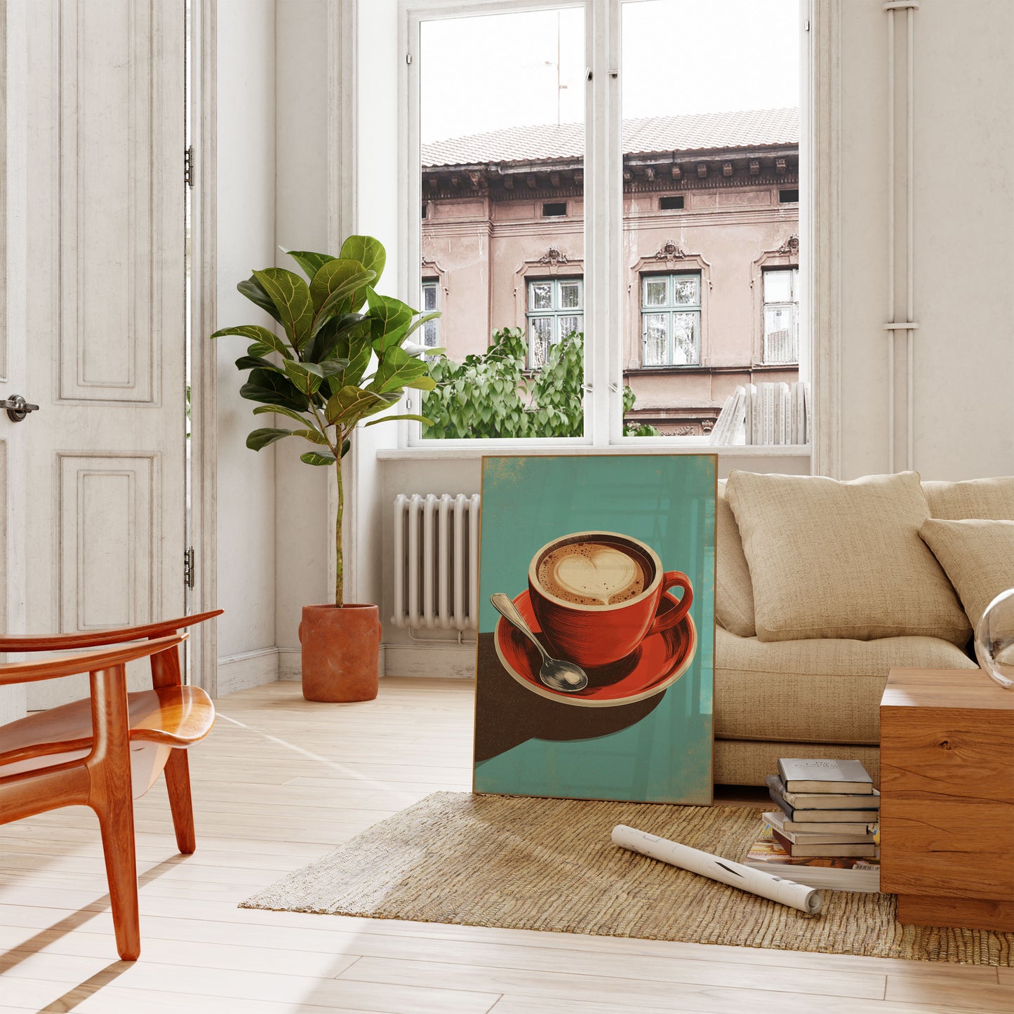 Heart Coffee Latte Art Poster