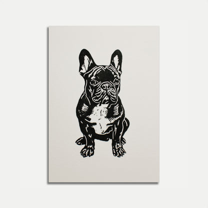French Bulldog Black and White Poster