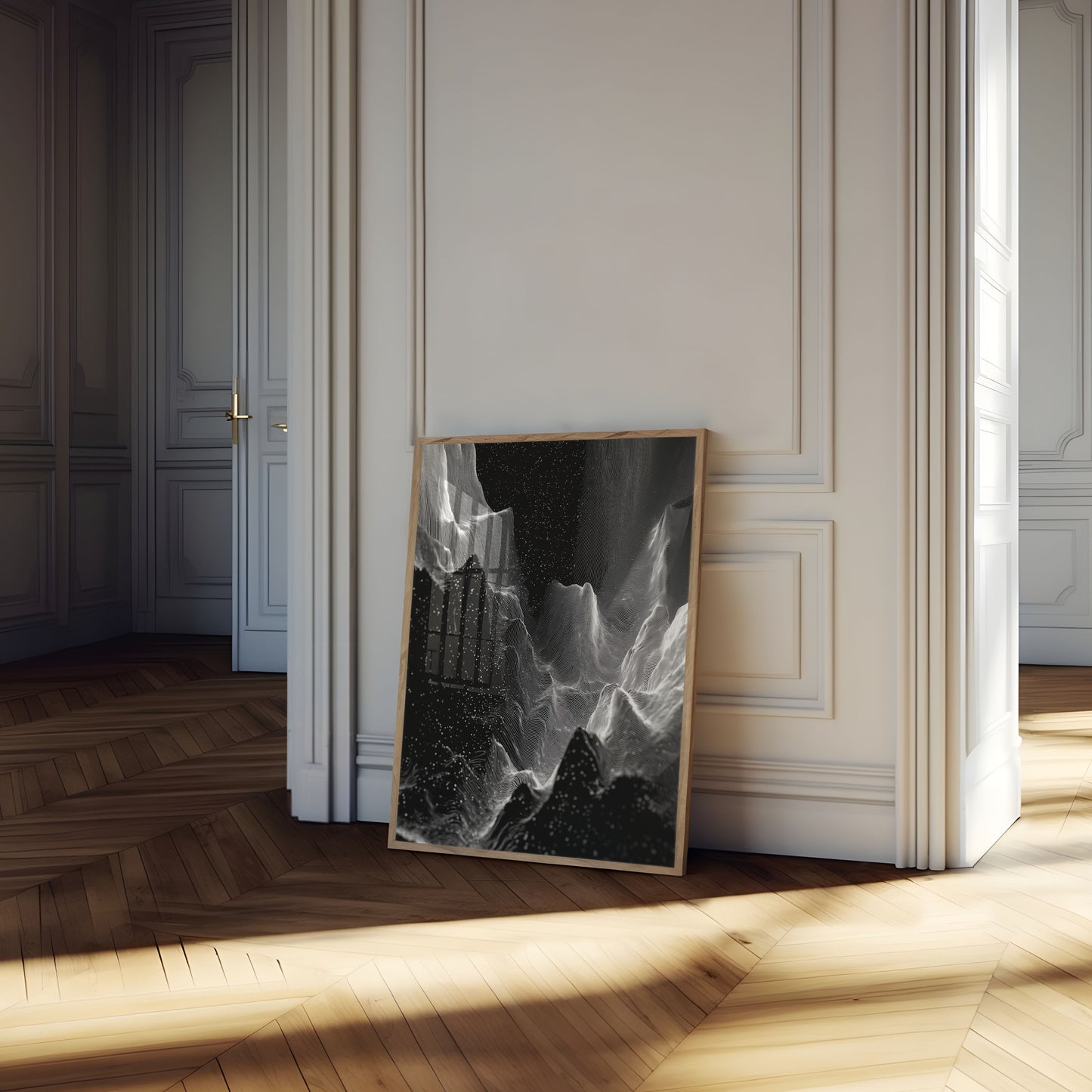 Cosmic Waves Digital Abstract Poster