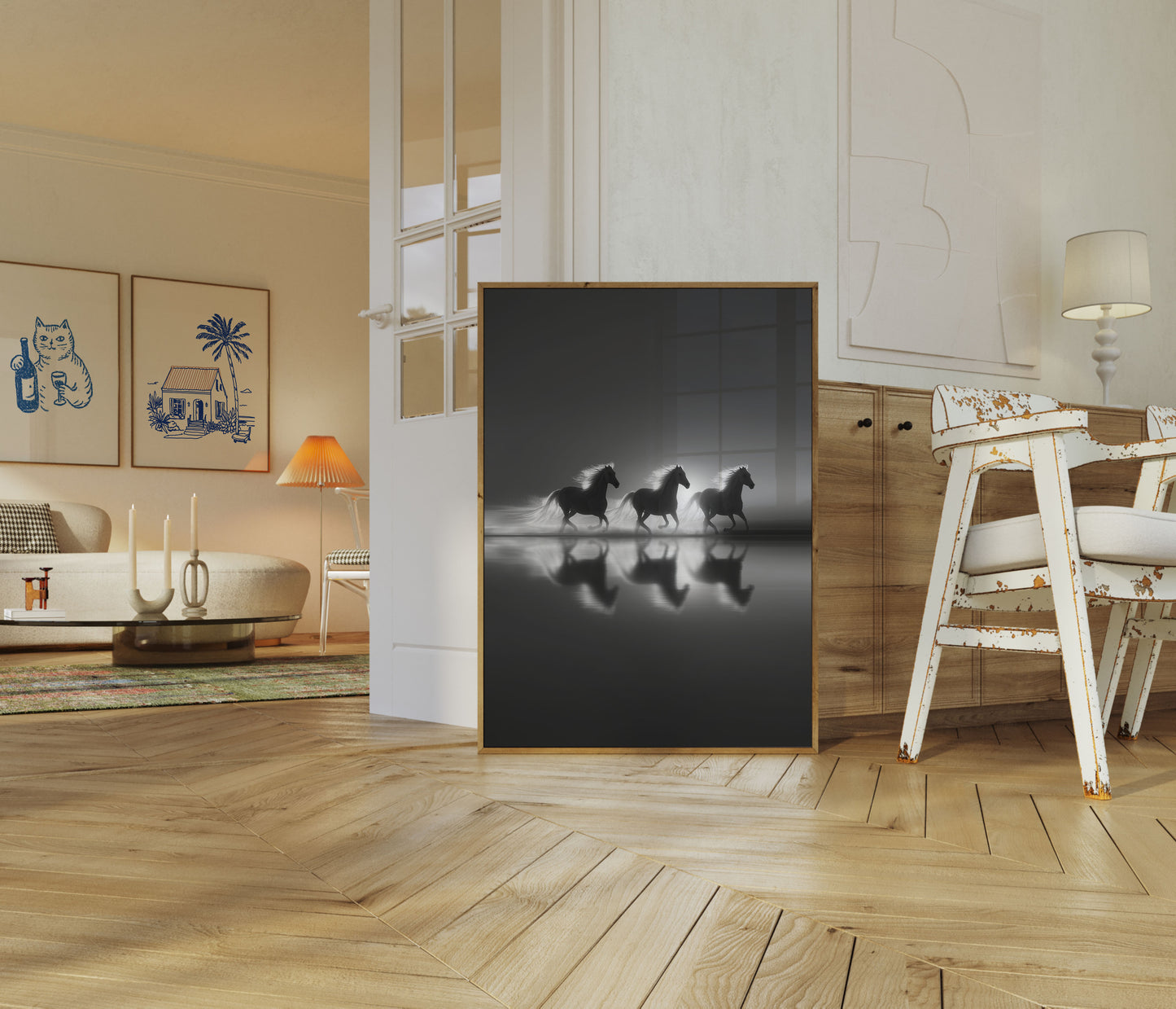 Cavalli Selvaggi al Chiaro di Luna Poster