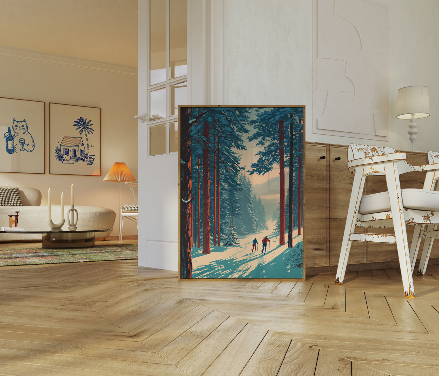 Winter Forest Ski Trail Poster